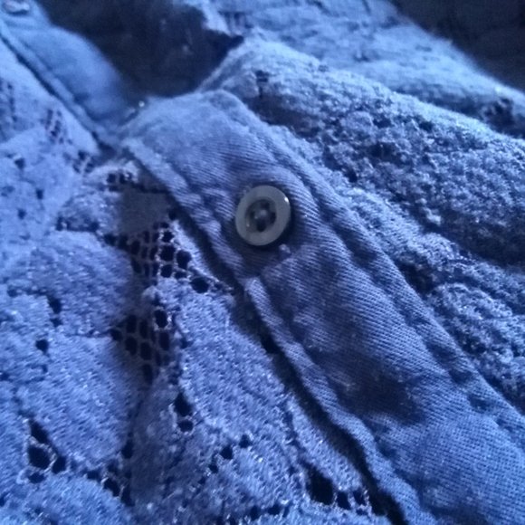 Hollister Navy Front Lace Button up Top - Picture 6 of 10